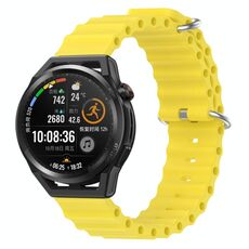 Per Huawei Watch GT Runner 22mm Cinturino in silicone a tinta unita stile oceano (giallo)