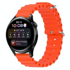 Per Huawei Watch 3 22mm Cinturino in silicone a tinta unita stile oceano (arancione)