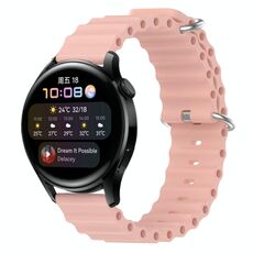 Per Huawei Watch 3 22mm Cinturino in silicone a tinta unita stile oceano (rosa)