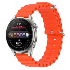 Per Huawei Watch 3 Pro 22mm Cinturino in silicone a tinta unita stile oceano (arancione)