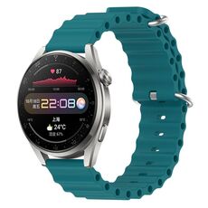 Per Huawei Watch 3 Pro 22mm Cinturino in silicone a tinta unita stile oceano (verde)