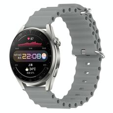 Per Huawei Watch 3 Pro 22mm Cinturino in silicone a tinta unita stile oceano (grigio)