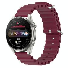 Per Huawei Watch 3 Pro 22mm Cinturino in silicone a tinta unita stile oceano (rosso vino)