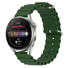 Per Huawei Watch 3 Pro 22mm Cinturino in silicone a tinta unita stile oceano (verde militare)