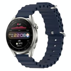 Per Huawei Watch 3 Pro 22mm Cinturino in silicone a tinta unita stile oceano (blu scuro)