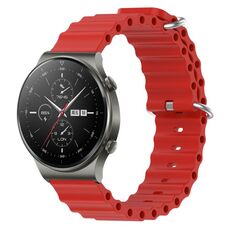 Per Huawei GT2 Pro 22mm Cinturino in silicone a tinta unita stile oceano (rosso)