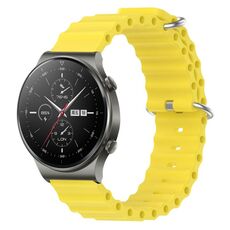 Per Huawei GT2 Pro 22mm Cinturino in silicone a tinta unita stile oceano (giallo)