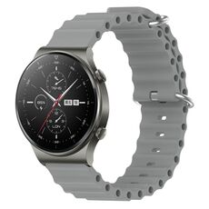Per Huawei GT2 Pro 22mm Cinturino in silicone a tinta unita stile oceano (grigio)