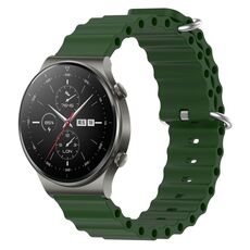 Per Huawei GT2 Pro 22mm Cinturino in silicone a tinta unita stile oceano (verde militare)