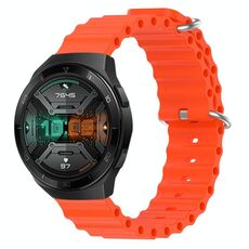 Per Huawei Watch GT 2E 22mm Cinturino in silicone a tinta unita stile oceano (arancione)