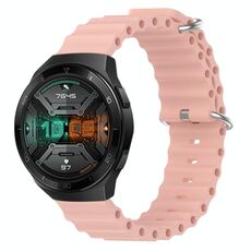 Per Huawei Watch GT 2E 22mm Cinturino in silicone a tinta unita stile oceano (rosa)