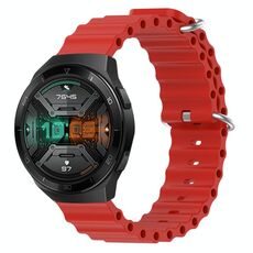 Per Huawei Watch GT 2E 22mm Cinturino in silicone a tinta unita stile oceano (rosso)