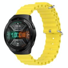 Per Huawei Watch GT 2E 22mm Cinturino in silicone a tinta unita stile oceano (giallo)