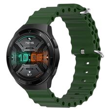 Per Huawei Watch GT 2E 22mm Cinturino in silicone a tinta unita stile oceano (verde militare)