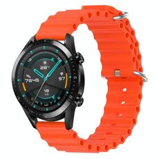 Per Huawei GT2 46mm 22mm Cinturino in silicone a tinta unita stile oceano (arancione)