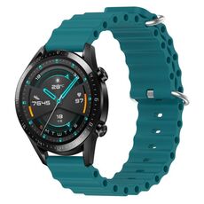 Per Huawei GT2 46mm 22mm Cinturino in silicone a tinta unita stile oceano (verde)