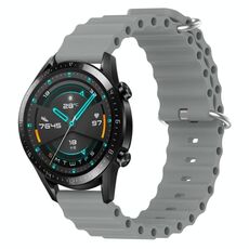 Per Huawei GT2 46mm 22mm Cinturino in silicone a tinta unita stile oceano (grigio)