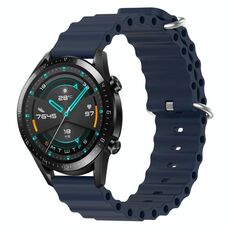 Per Huawei GT2 46mm 22mm Cinturino in silicone a tinta unita stile oceano (blu scuro)