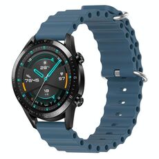Per Huawei GT2 46mm 22mm Cinturino in silicone a tinta unita stile oceano (grigio roccia)