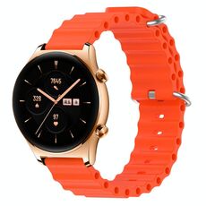 Cinturino per orologio For Honor Watch GS 3 22 mm in silicone a tinta unita stile oceano (arancione)