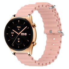 Cinturino per orologio For Honor Watch GS 3 22 mm in silicone a tinta unita stile oceano (rosa)