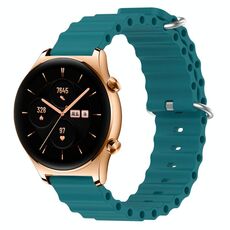 Cinturino per orologio For Honor Watch GS 3 22 mm in silicone a tinta unita stile oceano (verde)