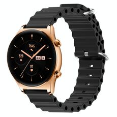 Cinturino per orologio in silicone a tinta unita For Honor Watch GS 3 22 mm (nero)