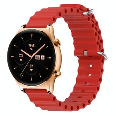 Cinturino per orologio For Honor Watch GS 3 22 mm in silicone a tinta unita stile oceano (rosso)