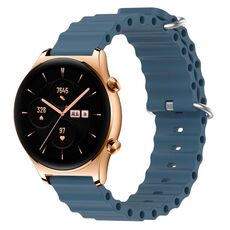 Cinturino per orologio For Honor Watch GS 3 22 mm in silicone a tinta unita stile oceano (grigio roccia)