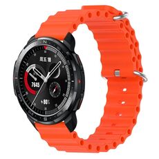 Cinturino per orologio For Honor Watch GS Pro 22 mm in silicone a tinta unita stile oceano (arancione)
