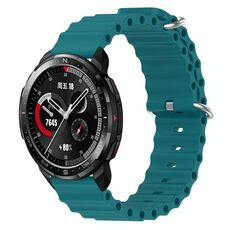Cinturino per orologio For Honor Watch GS Pro 22 mm in silicone a tinta unita stile oceano (verde)