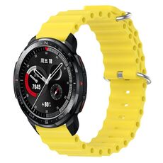 Cinturino per orologio For Honor Watch GS Pro 22mm in silicone a tinta unita stile oceano (giallo)