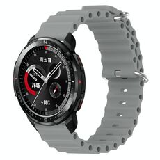 For Honor Watch GS Pro 22mm Cinturino in silicone a tinta unita stile oceano (grigio)