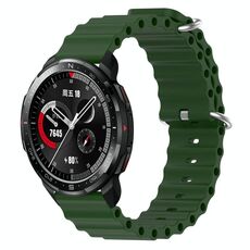 Cinturino per orologio For Honor Watch GS Pro 22mm in silicone a tinta unita stile oceano (verde militare)
