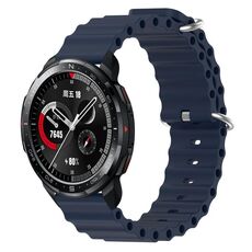 For Honor Watch GS Pro 22mm Cinturino in silicone a tinta unita stile oceano (blu scuro)