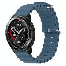 For Honor Watch GS Pro 22mm Cinturino in silicone a tinta unita stile oceano (grigio roccia)