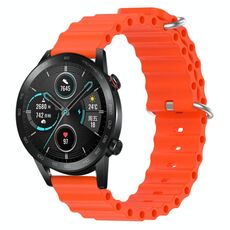 For Honor Magic Watch 2 46mm 22mm Cinturino in silicone a tinta unita stile oceano (arancione)