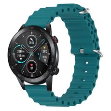 For Honor Magic Watch 2 46mm 22mm Cinturino in silicone a tinta unita stile oceano (verde)
