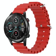 For Honor Magic Watch 2 46mm 22mm Cinturino in silicone a tinta unita stile oceano (rosso)