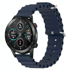 For Honor Magic Watch 2 46mm 22mm Cinturino in silicone a tinta unita stile oceano (blu scuro)