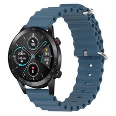 For Honor Magic Watch 2 46mm 22mm Cinturino in silicone a tinta unita stile oceano (grigio roccia)