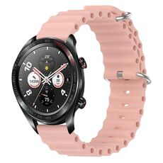 Cinturino per orologio For Honor Watch Dream 22 mm in silicone a tinta unita stile oceano (rosa)