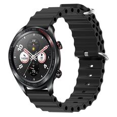For Honor Watch Dream 22mm Cinturino in silicone a tinta unita stile oceano (nero)