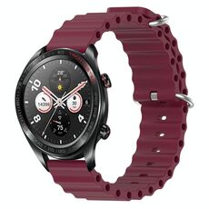 Cinturino per orologio in silicone a tinta unita For Honor Watch Dream 22 mm (rosso vino)