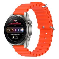 Per Huawei Watch 3 Pro Nuovo cinturino per orologio in silicone a tinta unita da 22 mm (arancione)