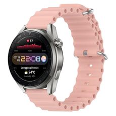 Per Huawei Watch 3 Pro Nuovo cinturino per orologio in silicone a tinta unita da 22 mm (rosa)