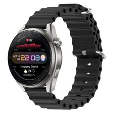 Per Huawei Watch 3 Pro Nuovo cinturino per orologio in silicone a tinta unita da 22 mm (nero)