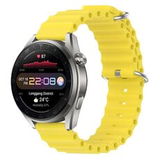 Per Huawei Watch 3 Pro Nuovo cinturino per orologio in silicone a tinta unita da 22 mm (giallo)