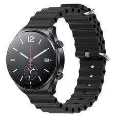 Per Xiaomi MI Watch S1 22mm Cinturino in silicone a tinta unita stile oceano (nero)