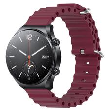 Per Xiaomi MI Watch S1 22mm Cinturino in silicone a tinta unita stile oceano (rosso vino)